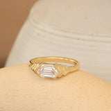 Lifestyle angled view of Kent Ring Hexagon Lab Diamond 1.14ct by Goldpoint