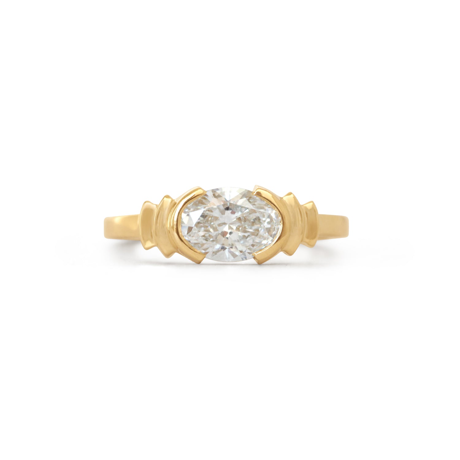 Front view of Kent Ring Oval Lab Diamond 1.03ct by Goldpoint