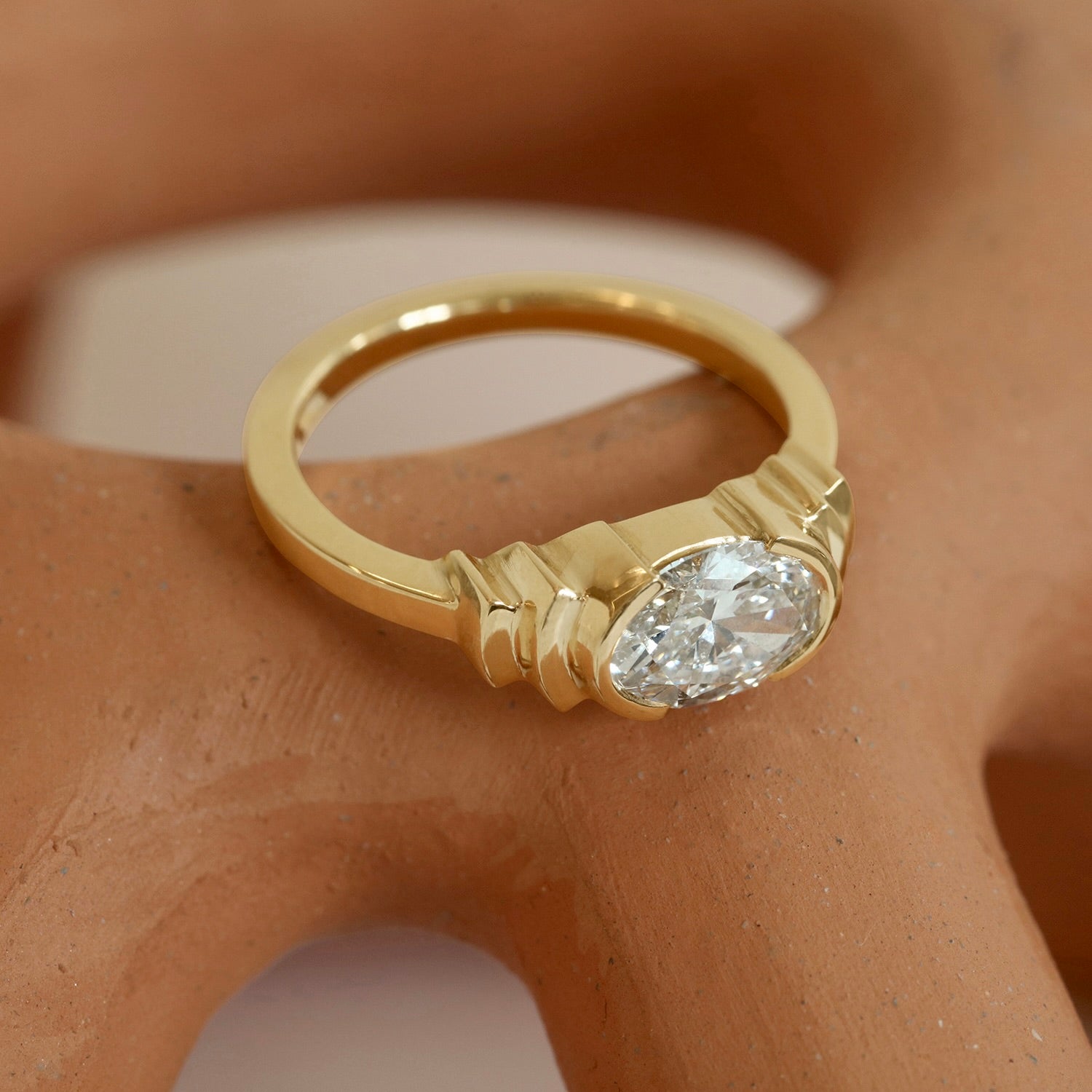 Lifestyle angled view of Kent Ring Oval Lab Diamond 1.03ct by Goldpoint