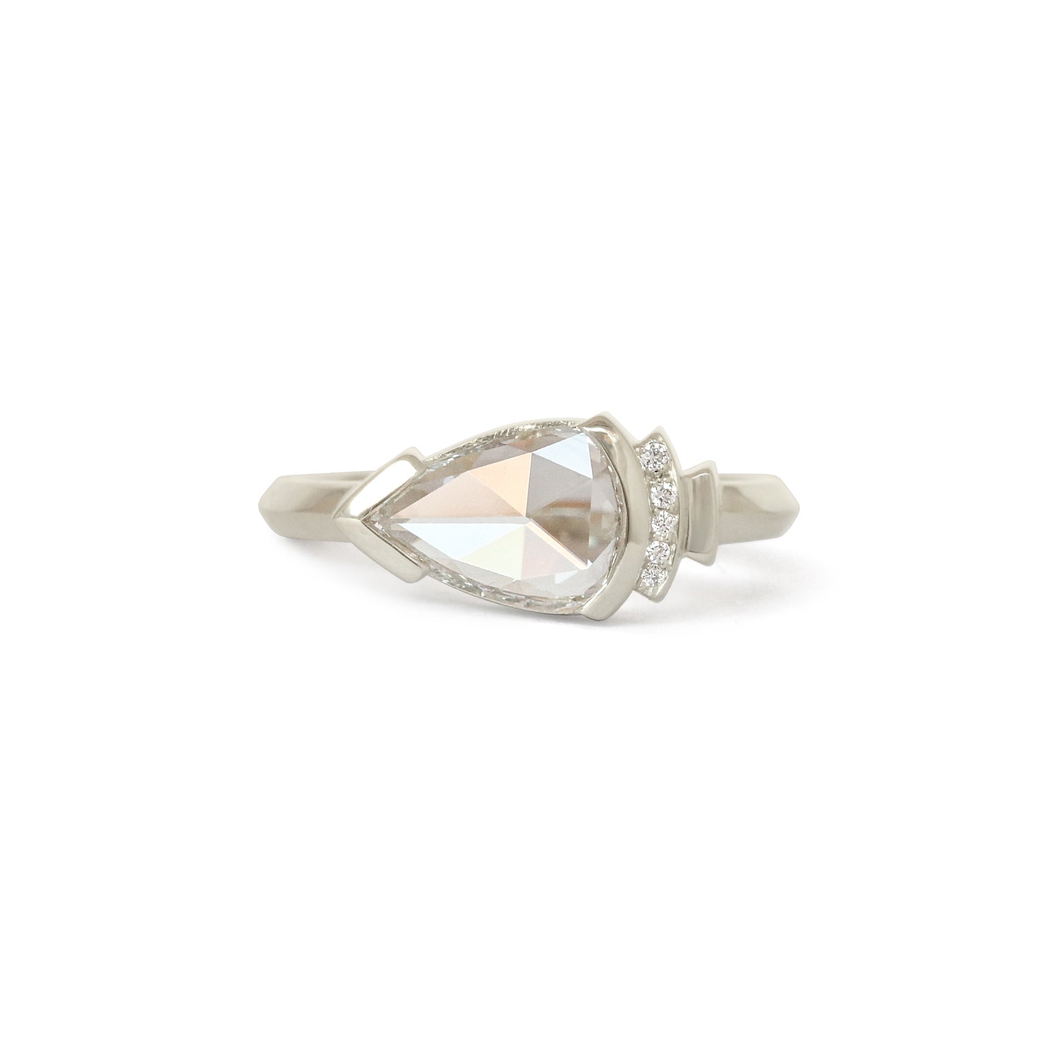 Front view of Kent Ring Pear Lab Diamond 0.62ct by Goldpoint