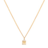Step Frame Charm Square Necklace / Mariner Chain