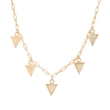 Step Frame Triangle Charm Necklace / Paperclip Chain