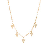 Step Frame Triangle Charm Necklace / Paperclip Chain