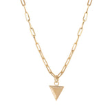 Step Frame Triangle Charm Bracelet / Paperclip Chain