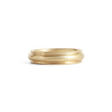 Front view of Cornice Band Wide in 14k yellow gold