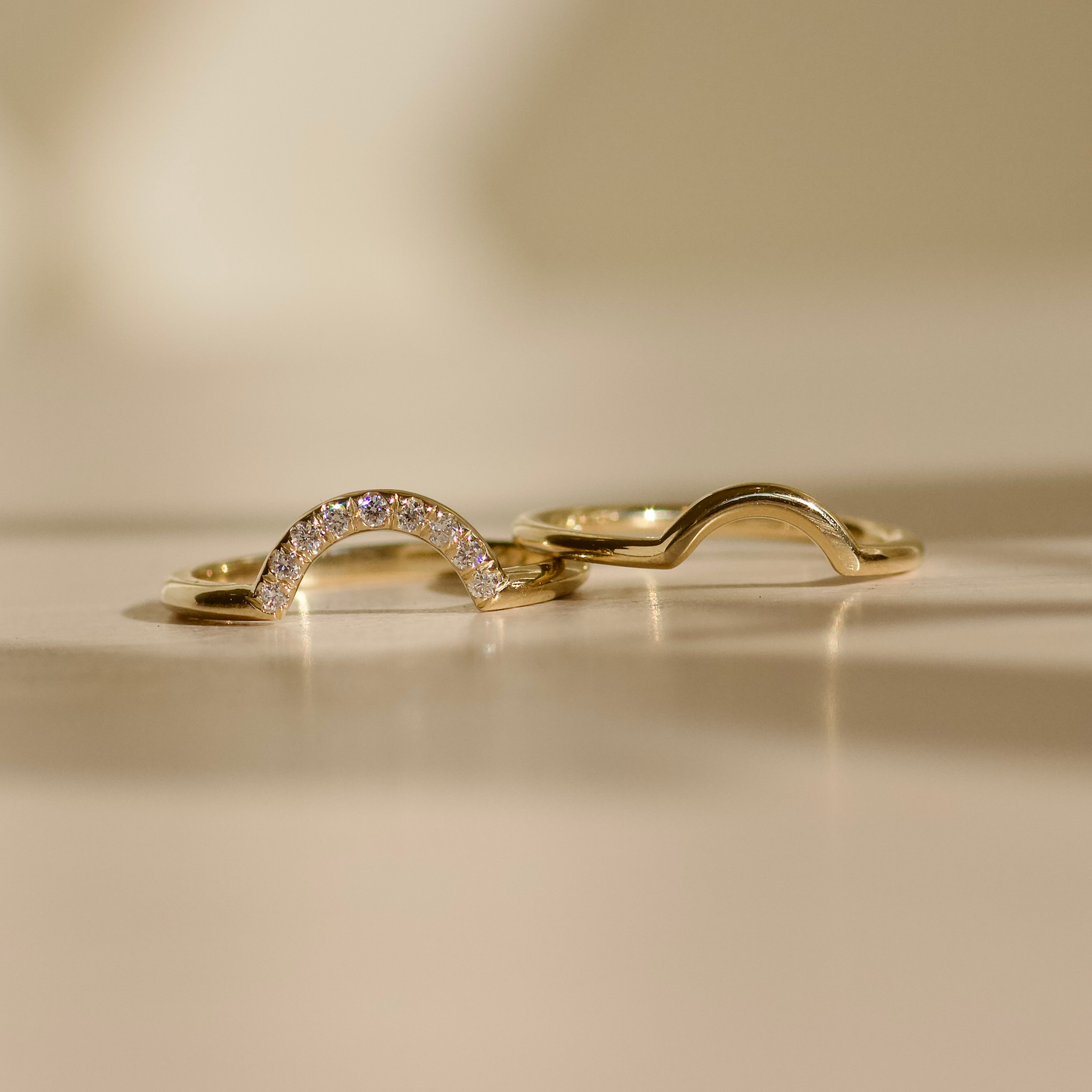 U Ring Dome Band / Lab Diamonds - Goldpoint Studio - Greenpoint, Brooklyn - Fine Jewelry