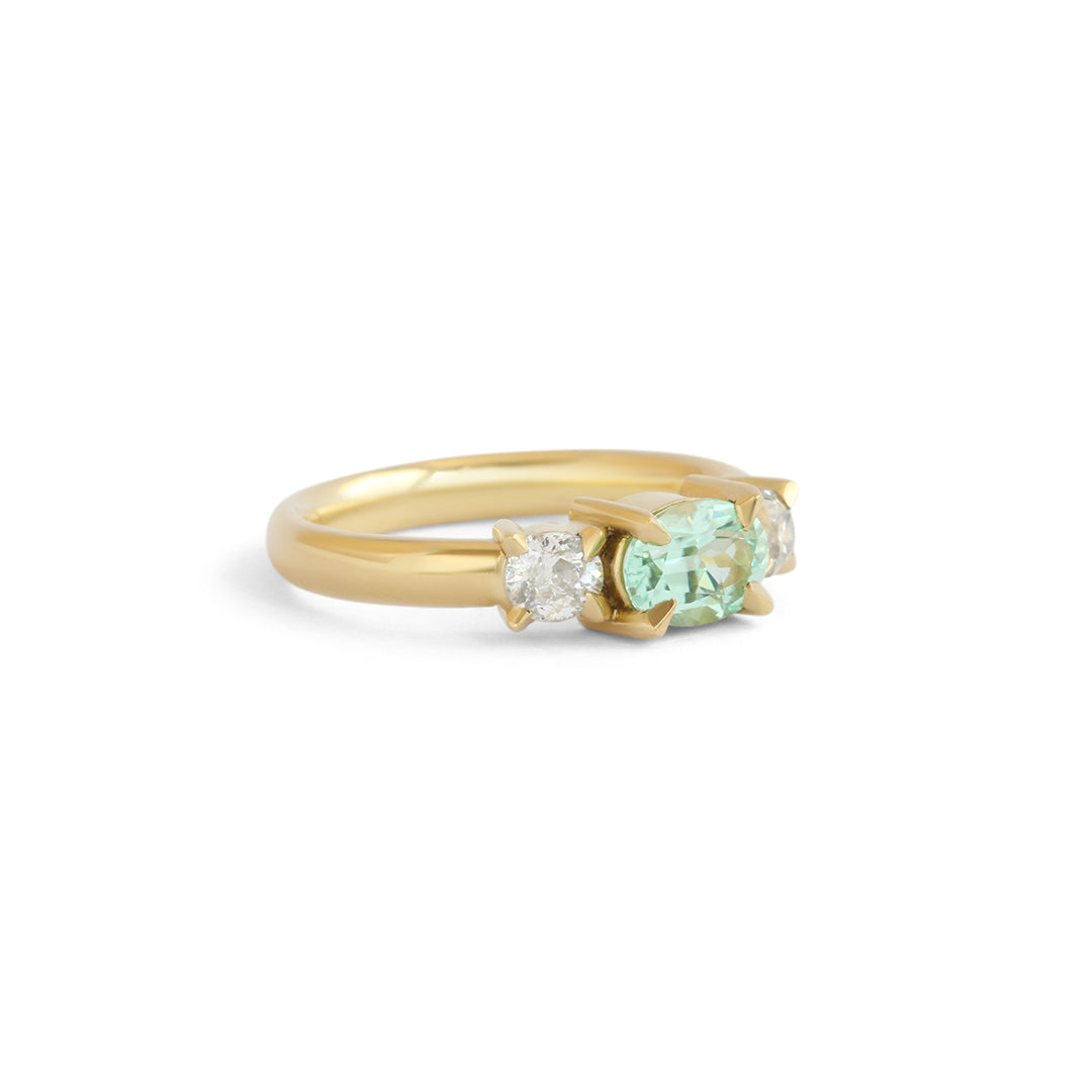 Load image into Gallery viewer, Ellipse Ring / Paraiba Tourmaline + Old Mine Diamonds
