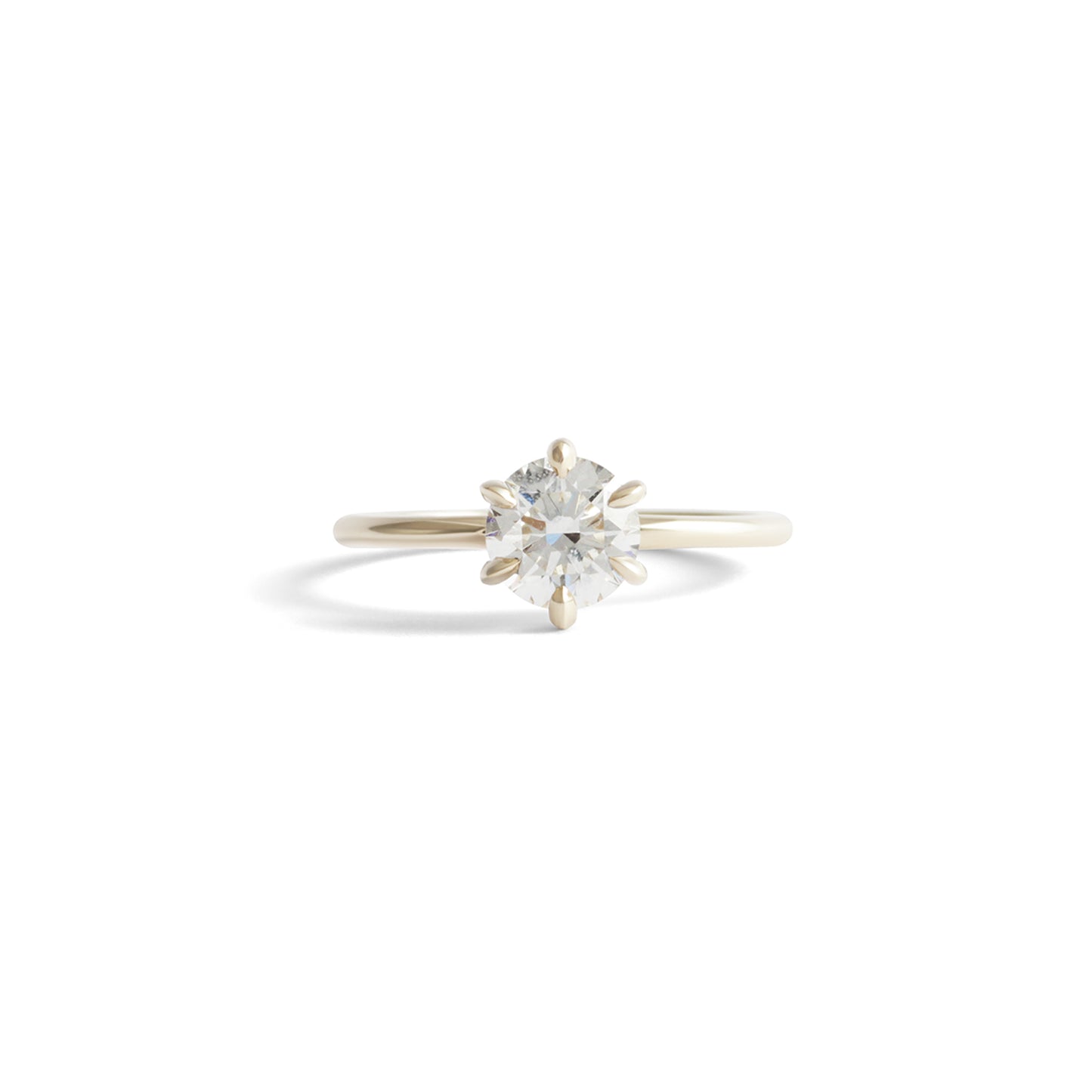 6 Prong Solitaire Ring / Lab Round White Diamond 1.01ct - Goldpoint Studio - Greenpoint, Brooklyn - Fine Jewelry