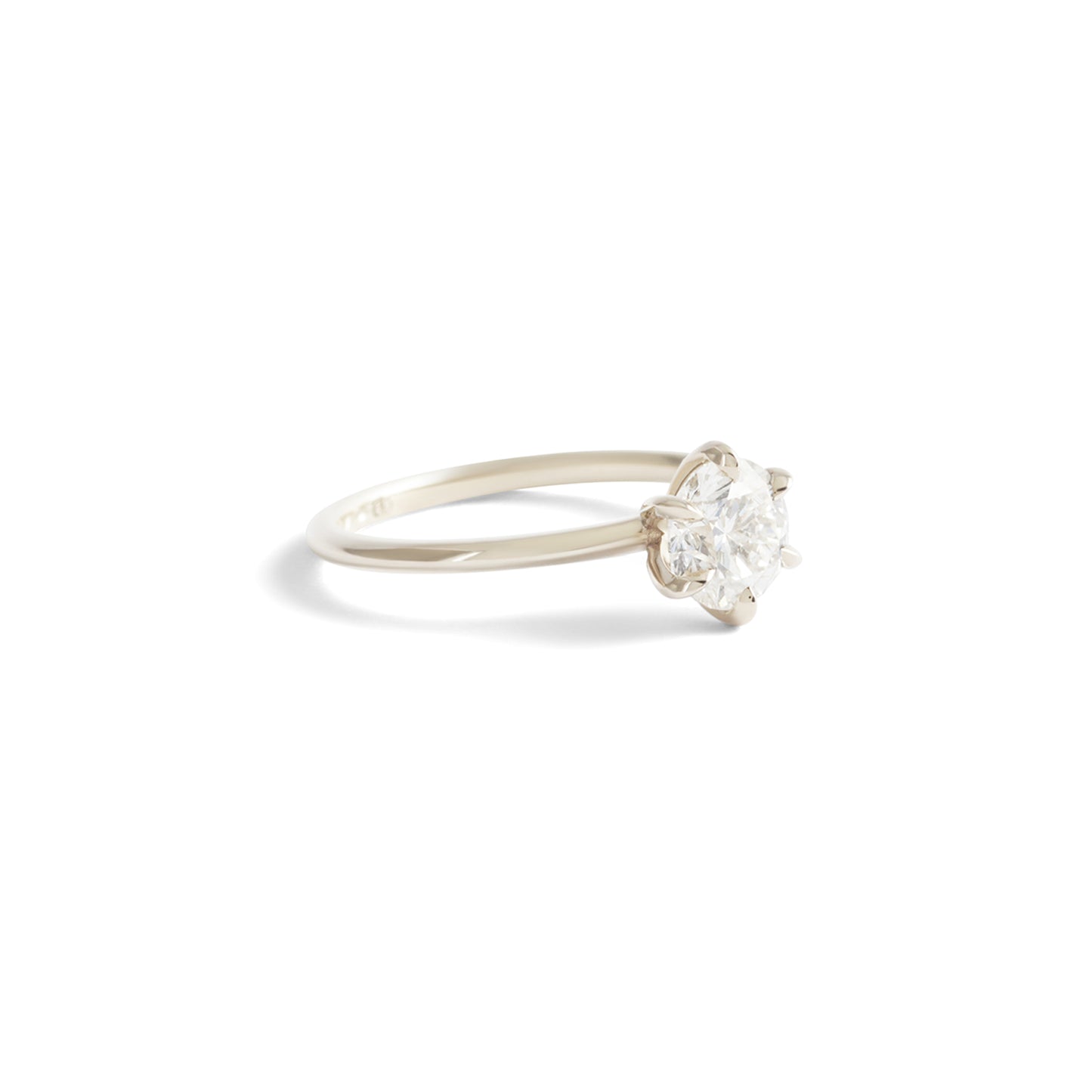 6 Prong Solitaire Ring / Lab Round White Diamond 1.01ct - Goldpoint Studio - Greenpoint, Brooklyn - Fine Jewelry