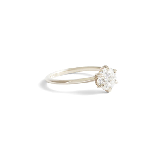 6 Prong Solitaire Ring / Lab Round White Diamond 1.01ct - Goldpoint Studio - Greenpoint, Brooklyn - Fine Jewelry