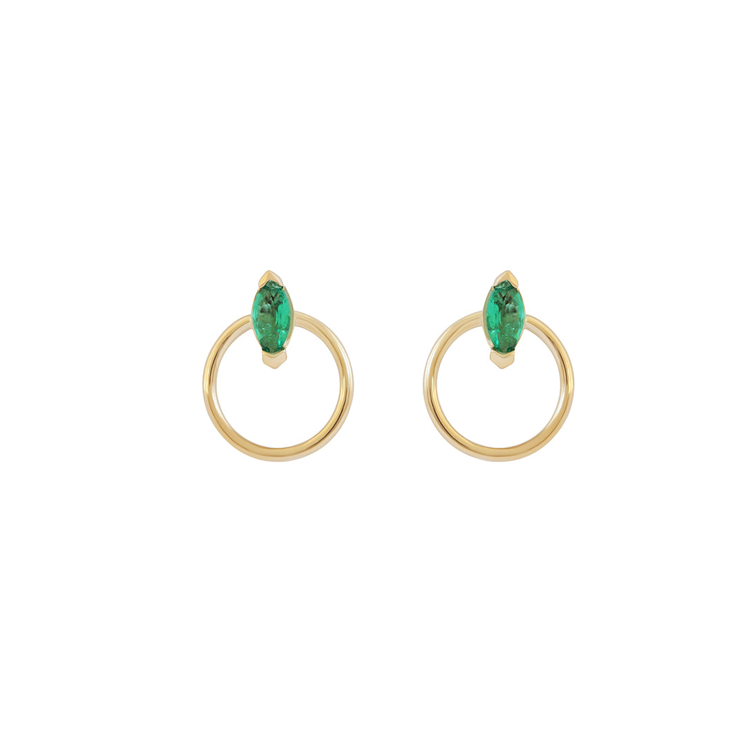 Aton Earring / Emerald Marquise