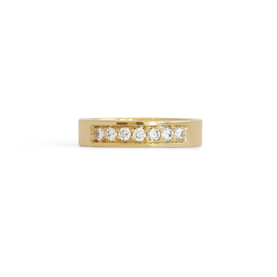 Load image into Gallery viewer, Standard Flat Band / 4mm Bright Cut Lab Diamonds
