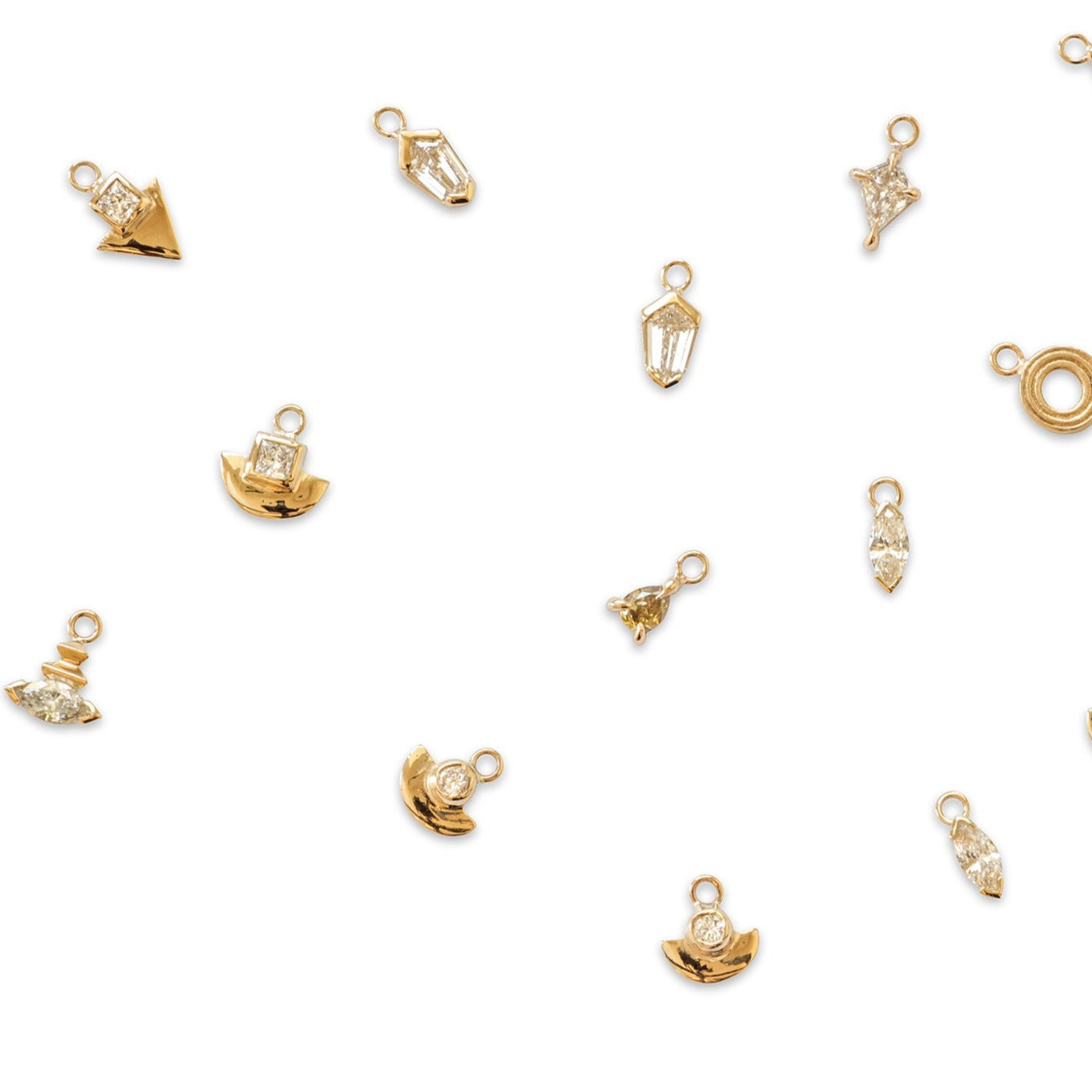 Split Bezel Charm / Shield Diamond - Goldpoint Studio - Greenpoint, Brooklyn - Fine Jewelry