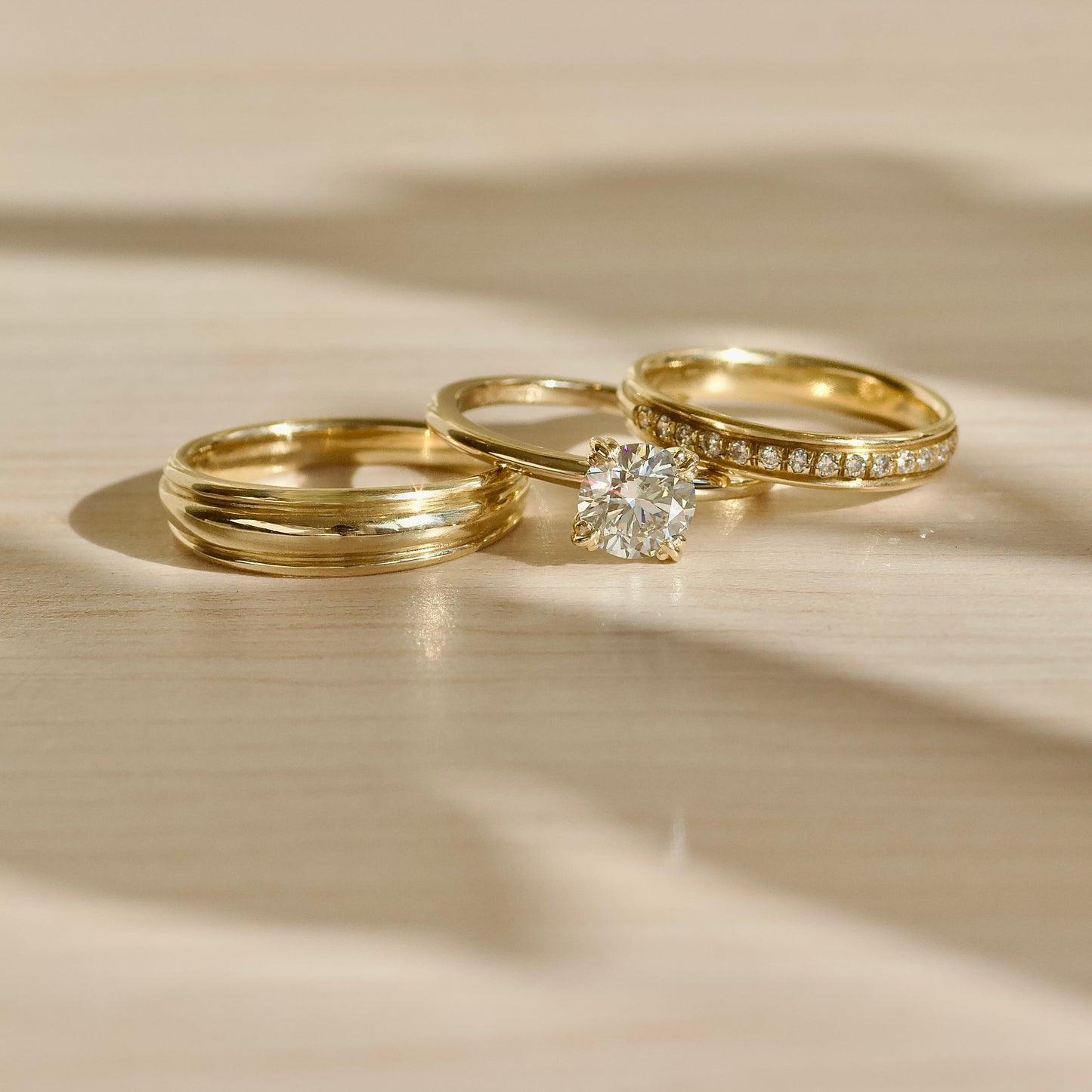 Cornice Band / Lab White Diamonds - Goldpoint Studio - Greenpoint, Brooklyn - Fine Jewelry
