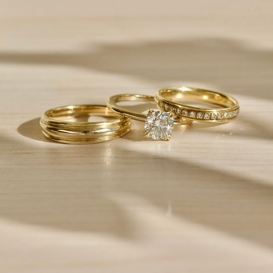 Cornice Band / Lab White Diamonds - Goldpoint Studio - Greenpoint, Brooklyn - Fine Jewelry