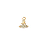 Edge Charm / Lab Marquise Diamond + Yellow Gold by Goldpoint