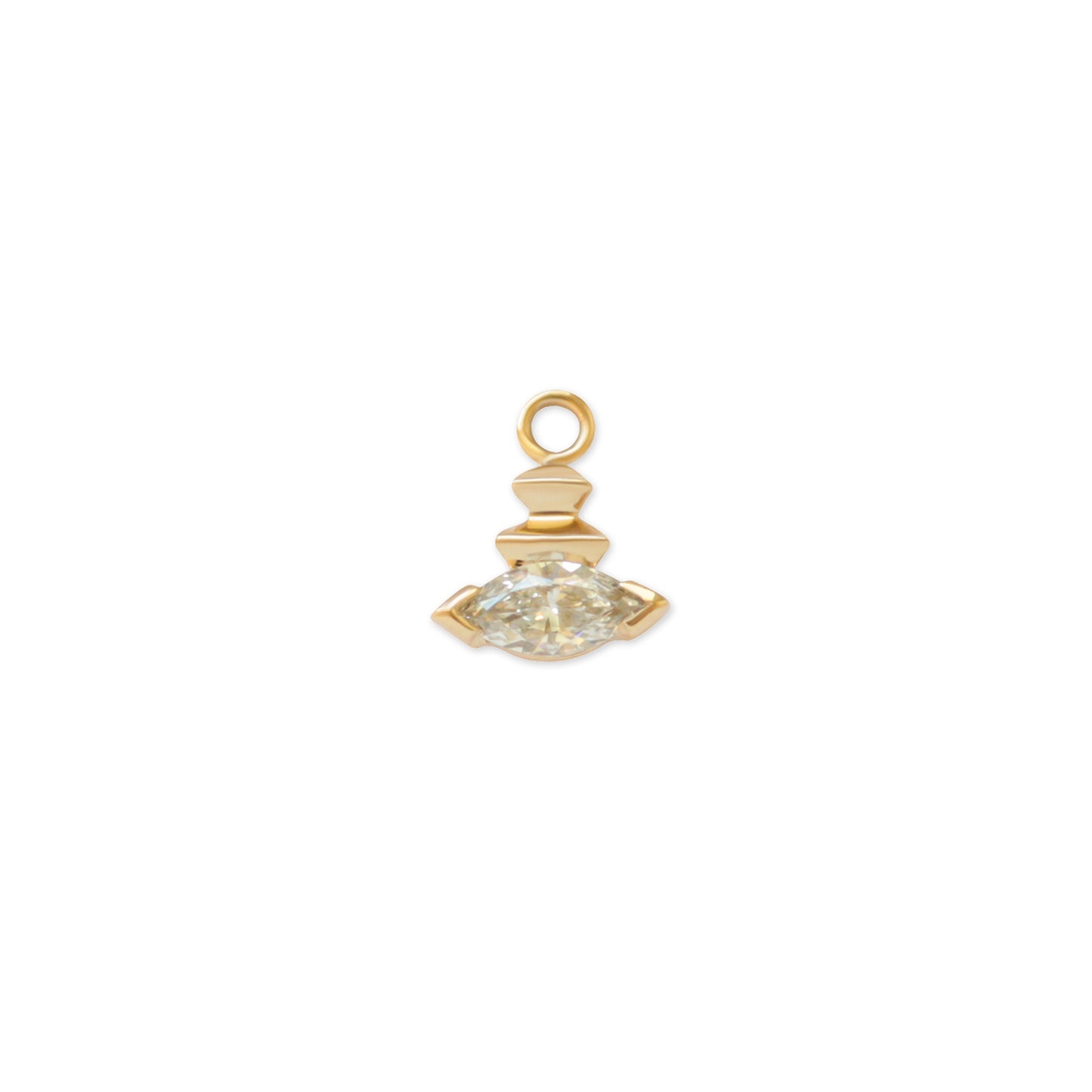 Edge Charm / Lab Marquise Diamond + Yellow Gold by Goldpoint