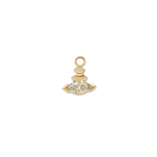 Edge Charm / Lab Marquise Diamond - Goldpoint Studio - Greenpoint, Brooklyn - Fine Jewelry