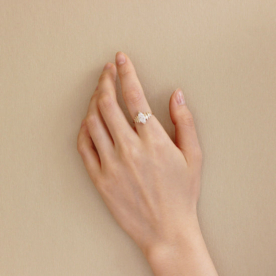 Edge Ring / Lab Marquise Diamond 1.02ct - Goldpoint Studio - Greenpoint, Brooklyn - Fine Jewelry