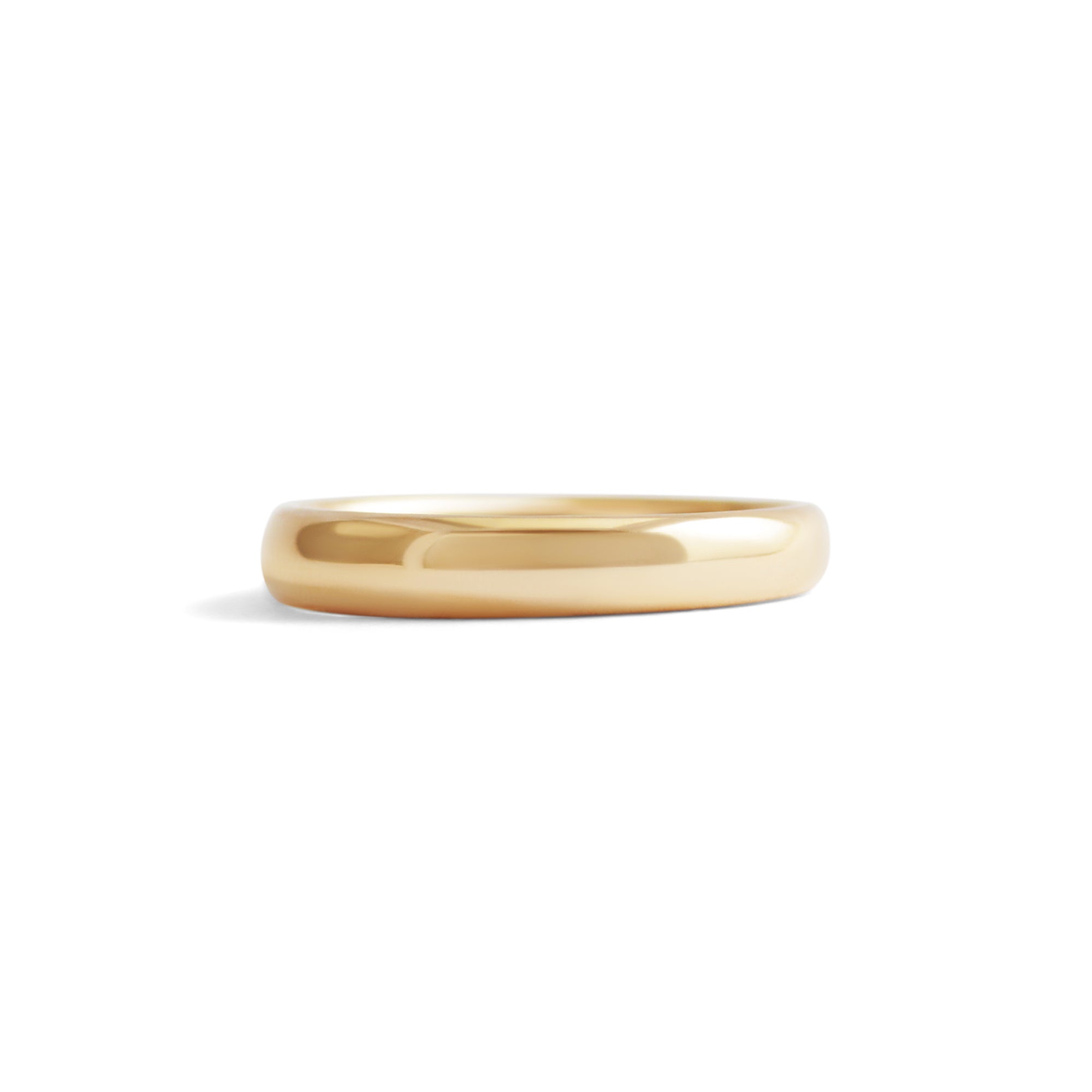 Front view of Ellipse Band 3mm in 14k Yellow Gold with high polish finish