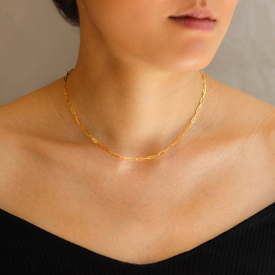 Load image into Gallery viewer, Flat Paperclip Cable Chain - Goldpoint Jewelry - Greenpoint, Brooklyn - Fine Jewelry
