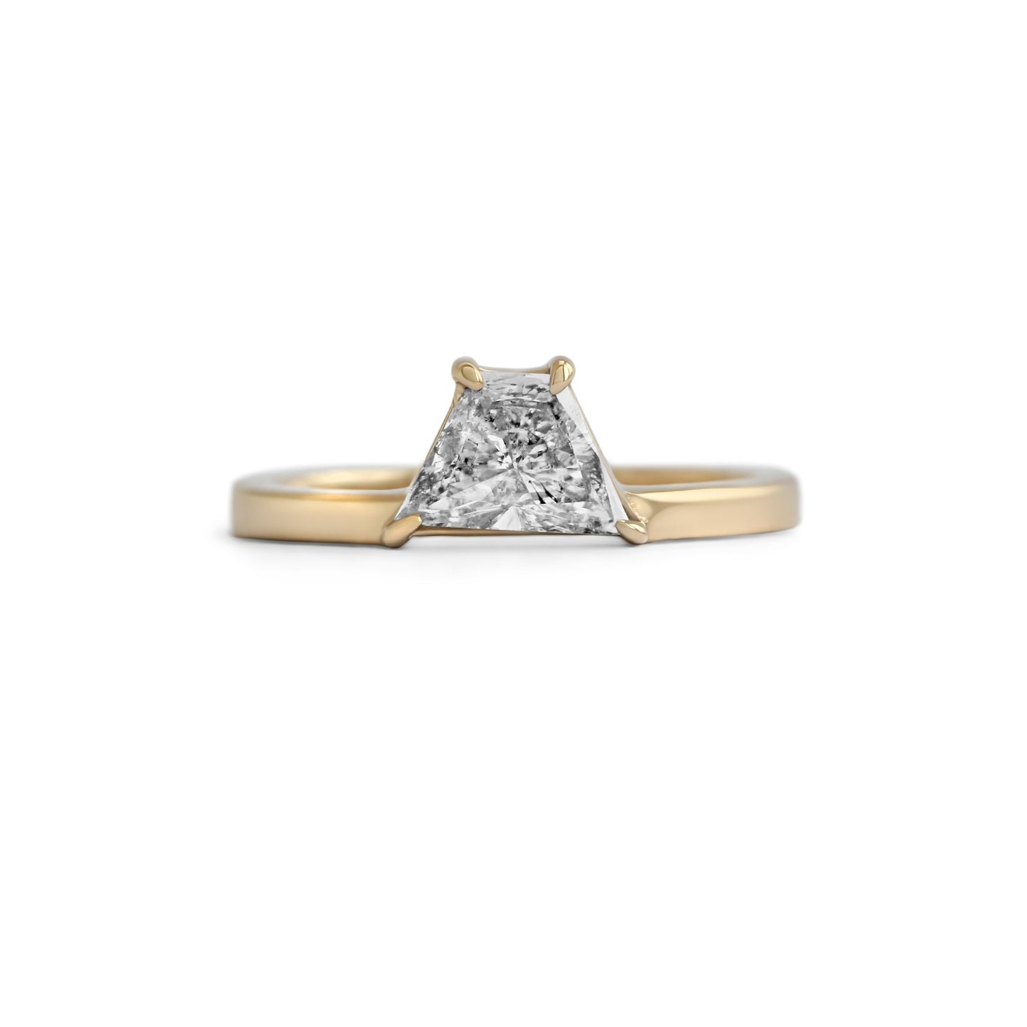 Horizon Ring / Trapezoid Diamond (.78ct) - Goldpoint Studio - Greenpoint, Brooklyn - Fine Jewelry