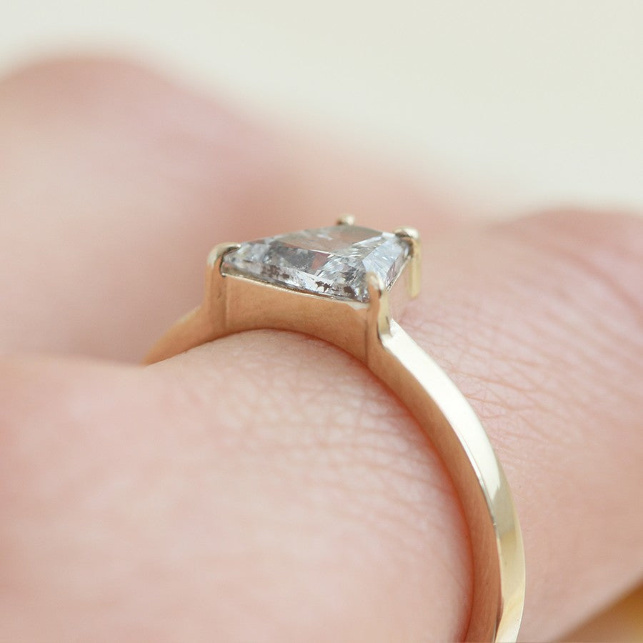 Horizon Ring / Trapezoid Diamond (.78ct) - Goldpoint Studio - Greenpoint, Brooklyn - Fine Jewelry