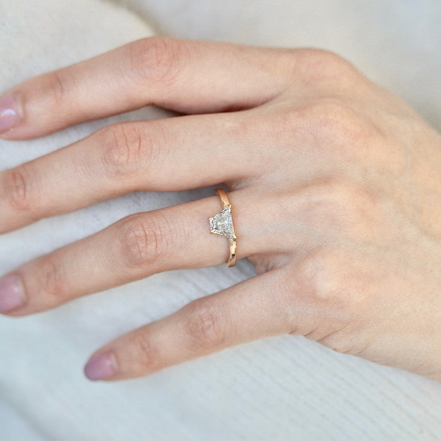 Horizon Ring / Trapezoid Diamond (.78ct) - Goldpoint Studio - Greenpoint, Brooklyn - Fine Jewelry