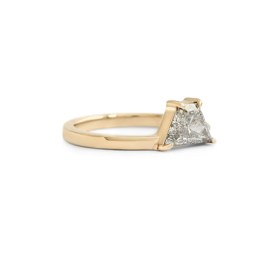 Horizon Ring / Trapezoid Diamond (.78ct) - Goldpoint Studio - Greenpoint, Brooklyn - Fine Jewelry
