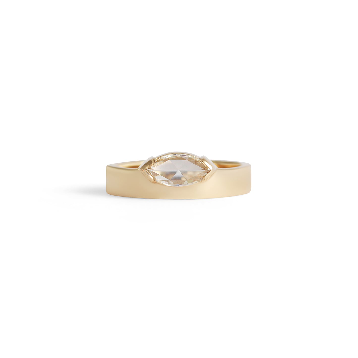 Horizon Band / Rose Cut Marquise Diamond - Goldpoint Studio - Greenpoint, Brooklyn - Fine Jewelry