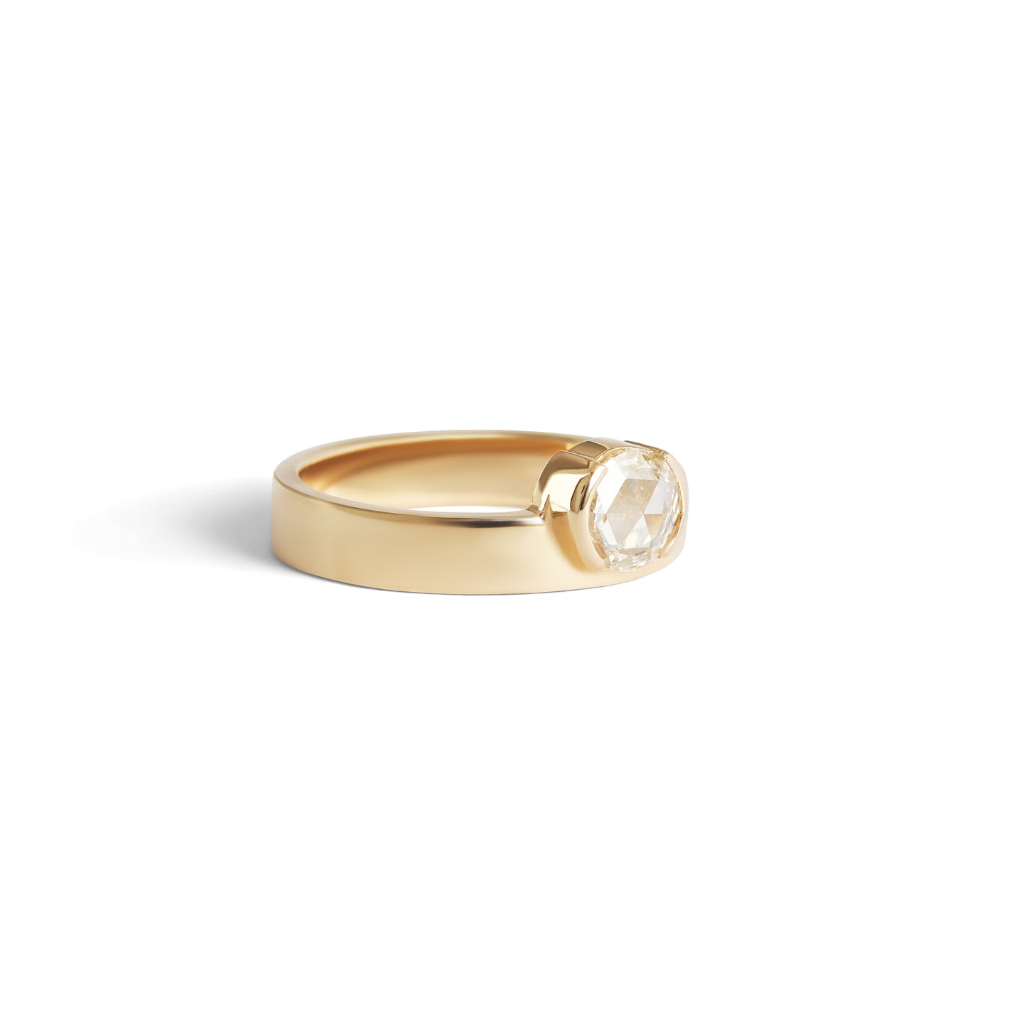 Horizon Band / Rose Cut Round Diamond - Goldpoint Studio - Greenpoint, Brooklyn - Fine Jewelry