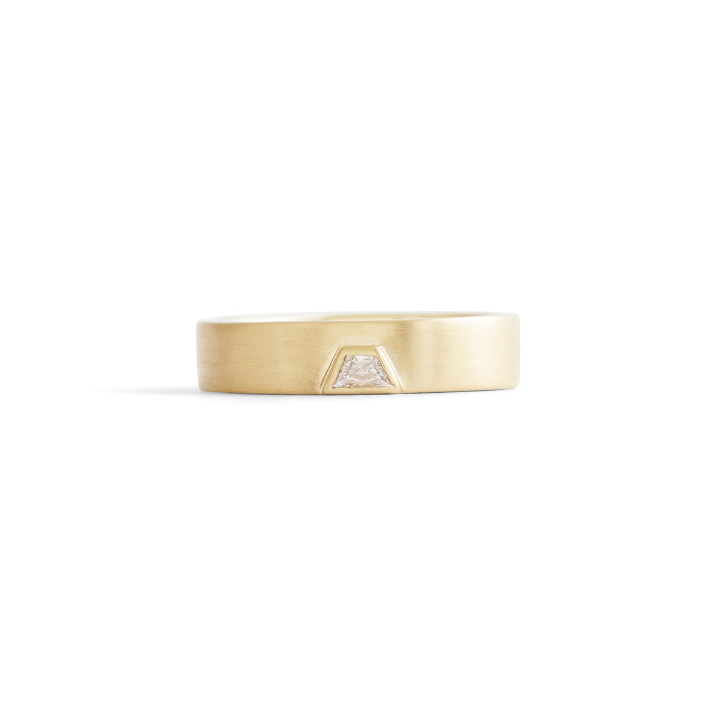 Load image into Gallery viewer, Horizon Band / Trapezoid Diamond - Goldpoint Studio - Greenpoint, Brooklyn - Fine Jewelry
