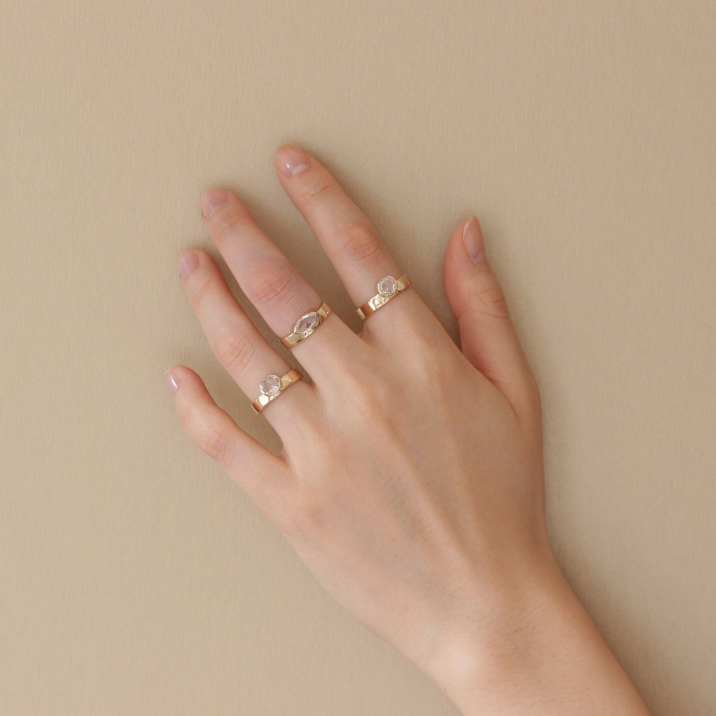 Horizon Band / Rose Cut Marquise Diamond - Goldpoint Studio - Greenpoint, Brooklyn - Fine Jewelry