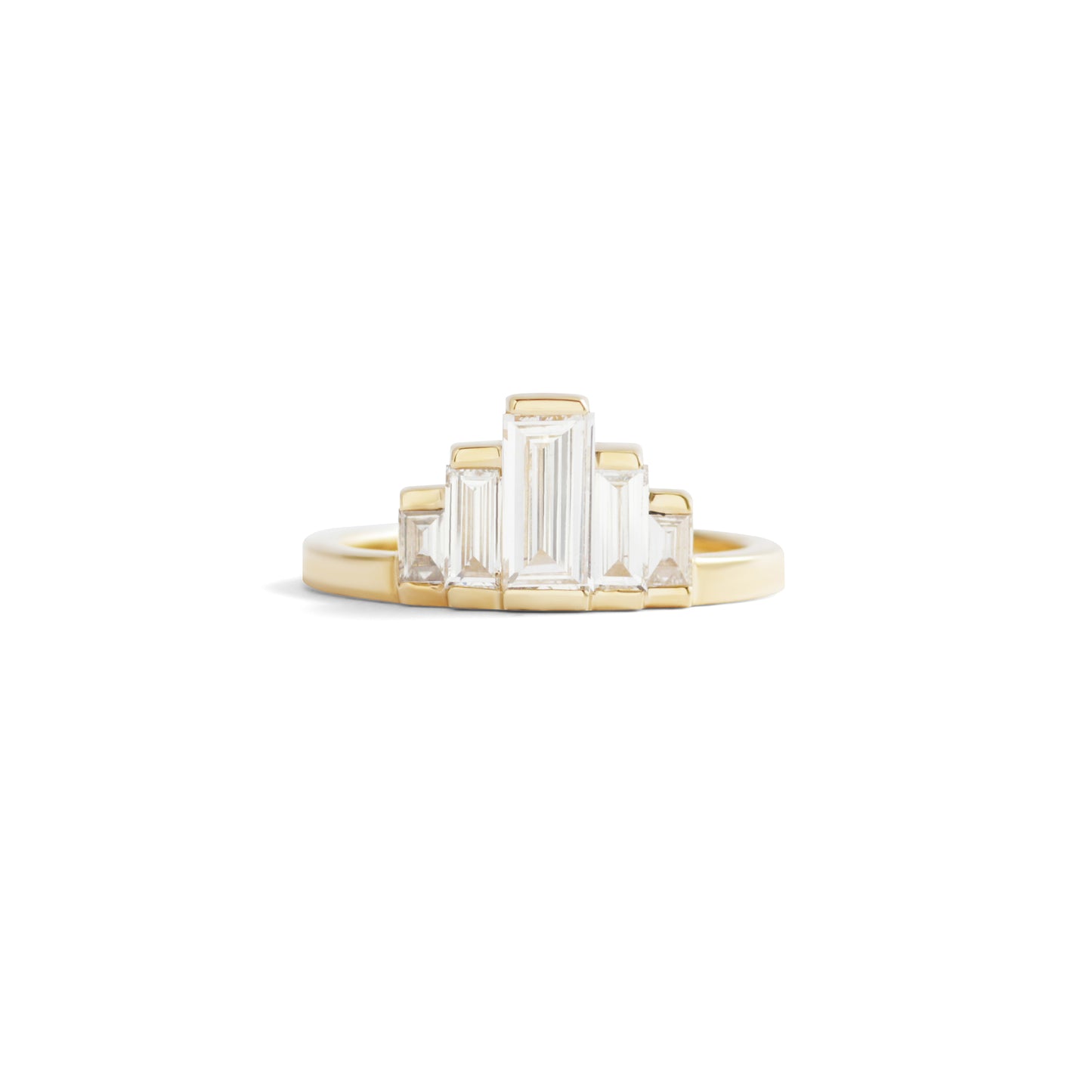 Horizon Ring / Lab Step Baguette Diamonds .93ct - Goldpoint Studio - Greenpoint, Brooklyn - Fine Jewelry