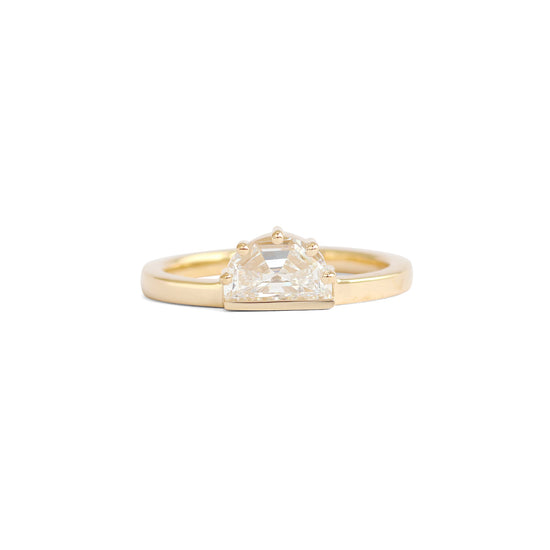 Horizon Miro Ring / Lab Half Moon Diamond .78ct - Goldpoint Studio - Greenpoint, Brooklyn - Fine Jewelry