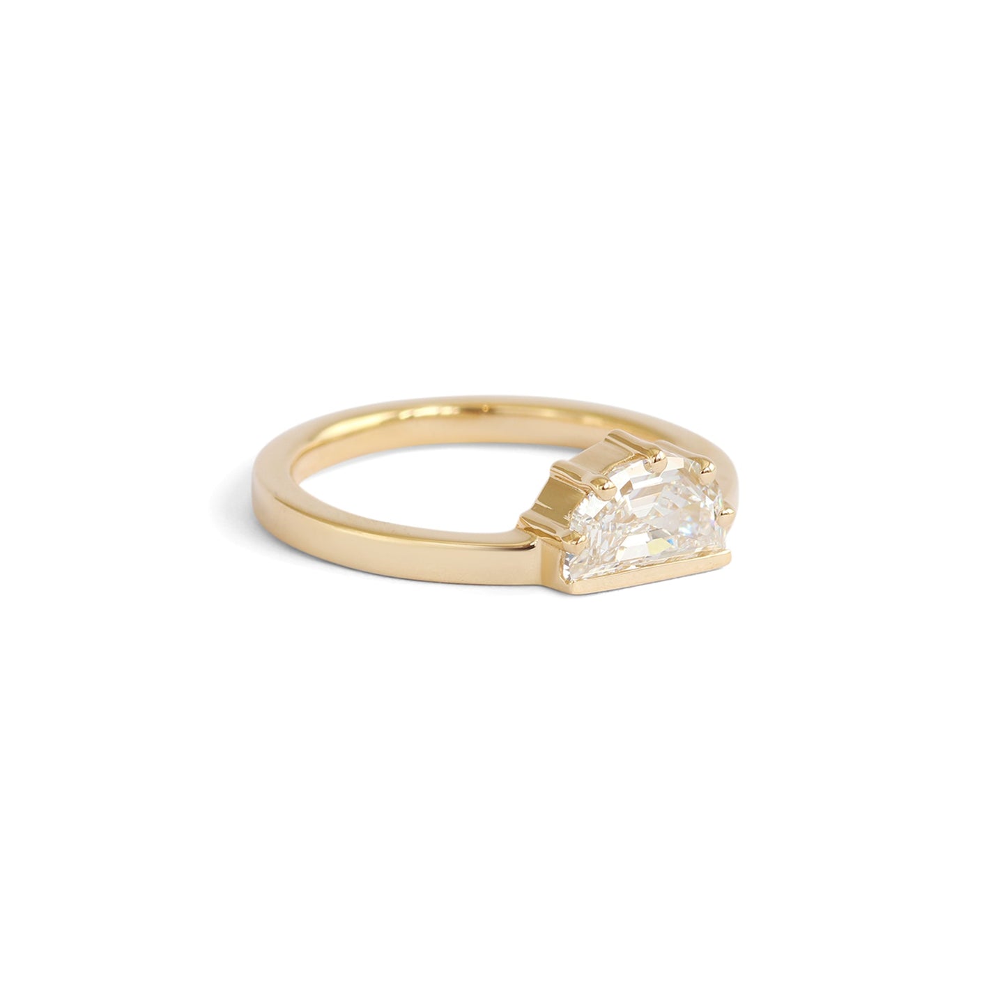 Horizon Miro Ring / Lab Half Moon Diamond .78ct - Goldpoint Studio - Greenpoint, Brooklyn - Fine Jewelry