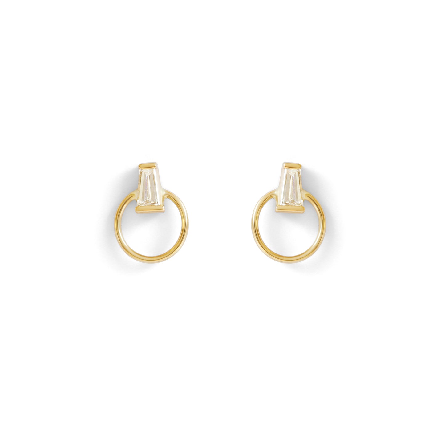 Aton Earring / Lab Tapered Baguette Diamond - Goldpoint Studio - Greenpoint, Brooklyn - Fine Jewelry
