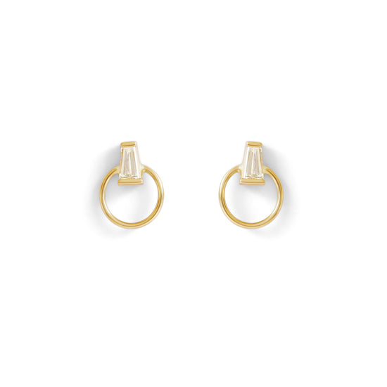 Aton Earring / Lab Tapered Baguette Diamond - Goldpoint Studio - Greenpoint, Brooklyn - Fine Jewelry