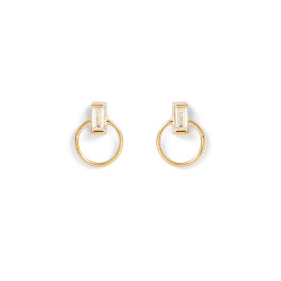 Aton Earring / Lab Straight Baguette Diamond - Goldpoint Studio - Greenpoint, Brooklyn - Fine Jewelry