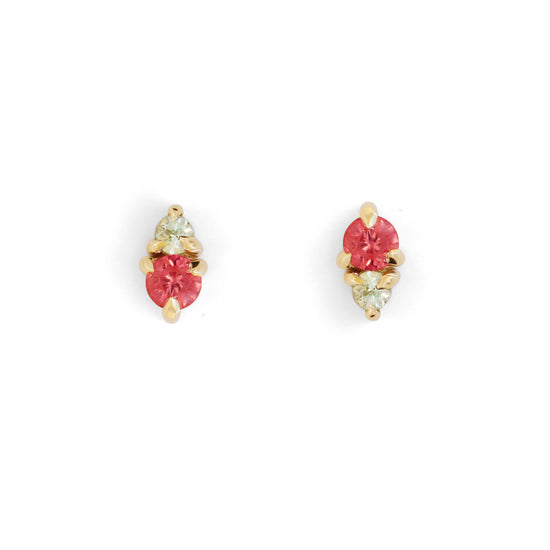 Points II Stud / Spinel + Sapphire - Goldpoint Studio - Greenpoint, Brooklyn - Fine Jewelry