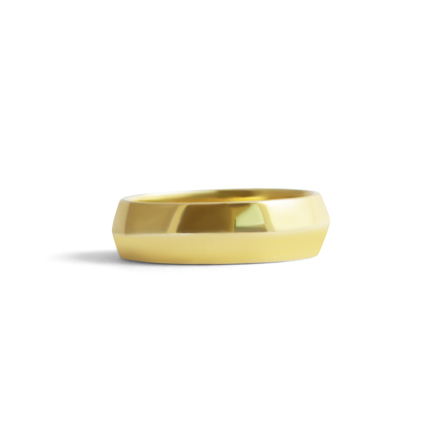 Front view of Soft Knife Edge Band / 6mm in 18k Yellow Gold