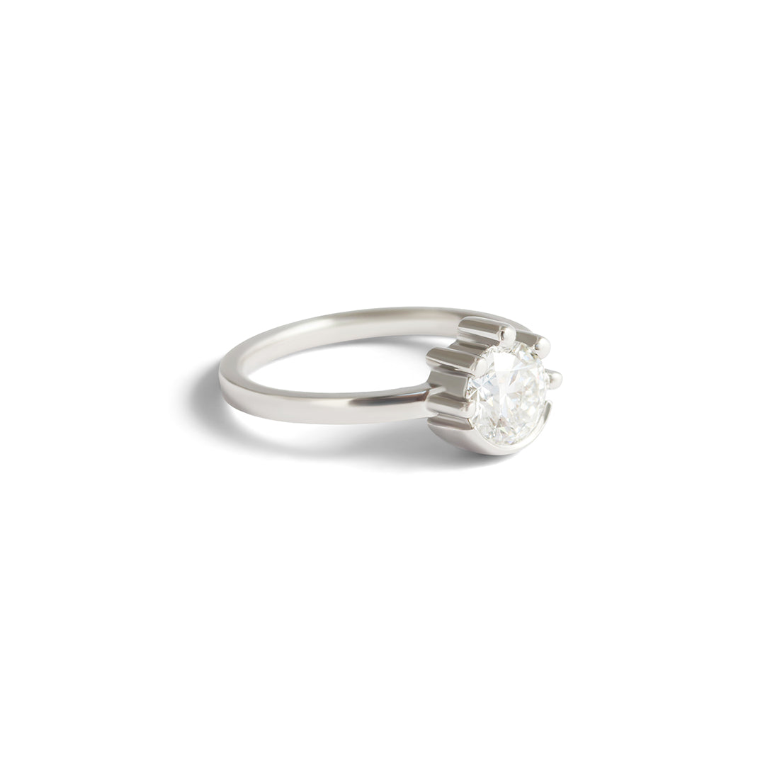 Miro Ring / Lab Round Diamond 1ct - Goldpoint Studio - Greenpoint, Brooklyn - Fine Jewelry