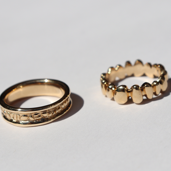 Load image into Gallery viewer, Ruins Ring / Polished Sides - Goldpoint Studio - Greenpoint, Brooklyn - Fine Jewelry
