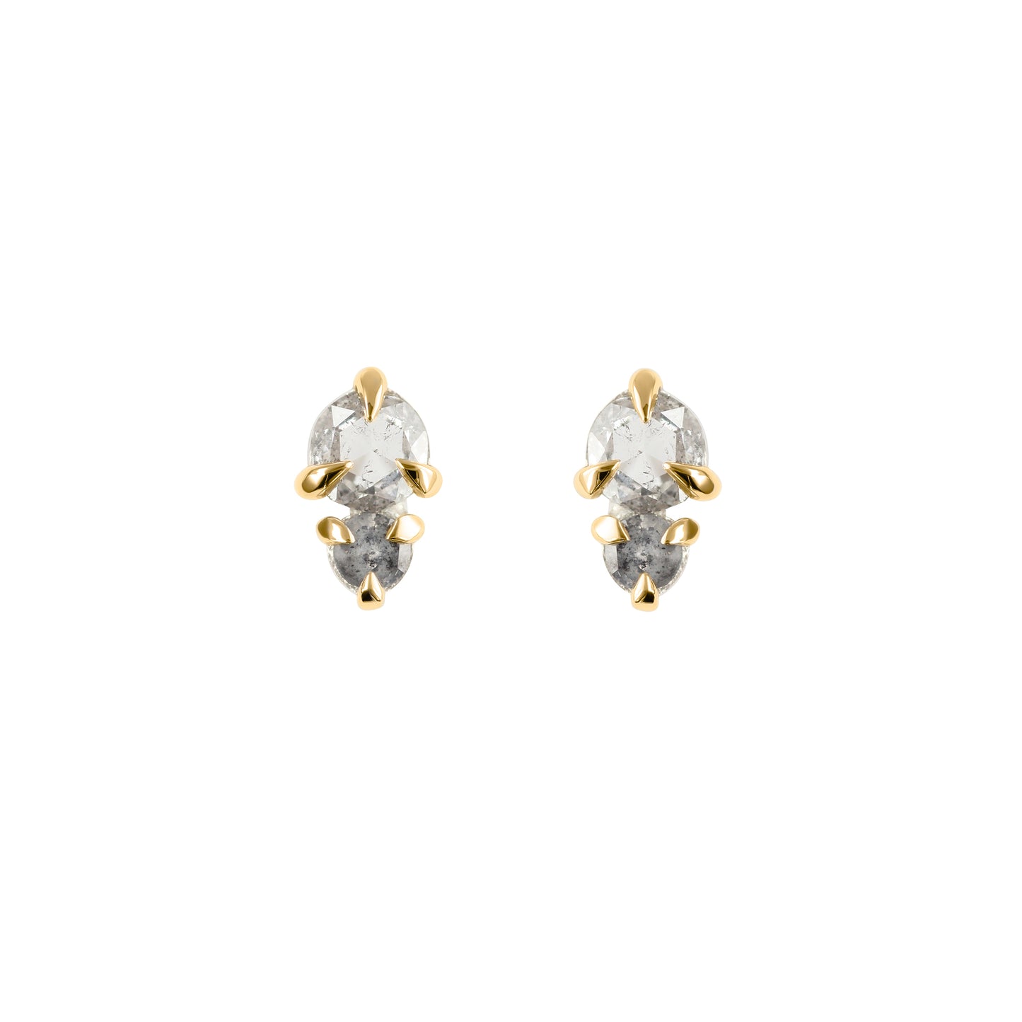 Points II Stud / Salt + Pepper Diamonds - Goldpoint Studio - Greenpoint, Brooklyn - Fine Jewelry