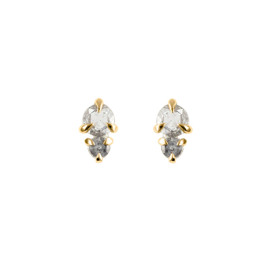 Points II Stud / Salt + Pepper Diamonds - Goldpoint Studio - Greenpoint, Brooklyn - Fine Jewelry