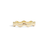 Front view of Waves Band in 14k Yellow Gold