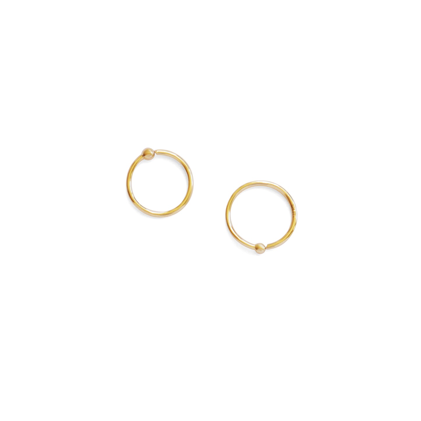 Load image into Gallery viewer, Ball End Hoops - Goldpoint Studio - Greenpoint, Brooklyn - Fine Jewelry
