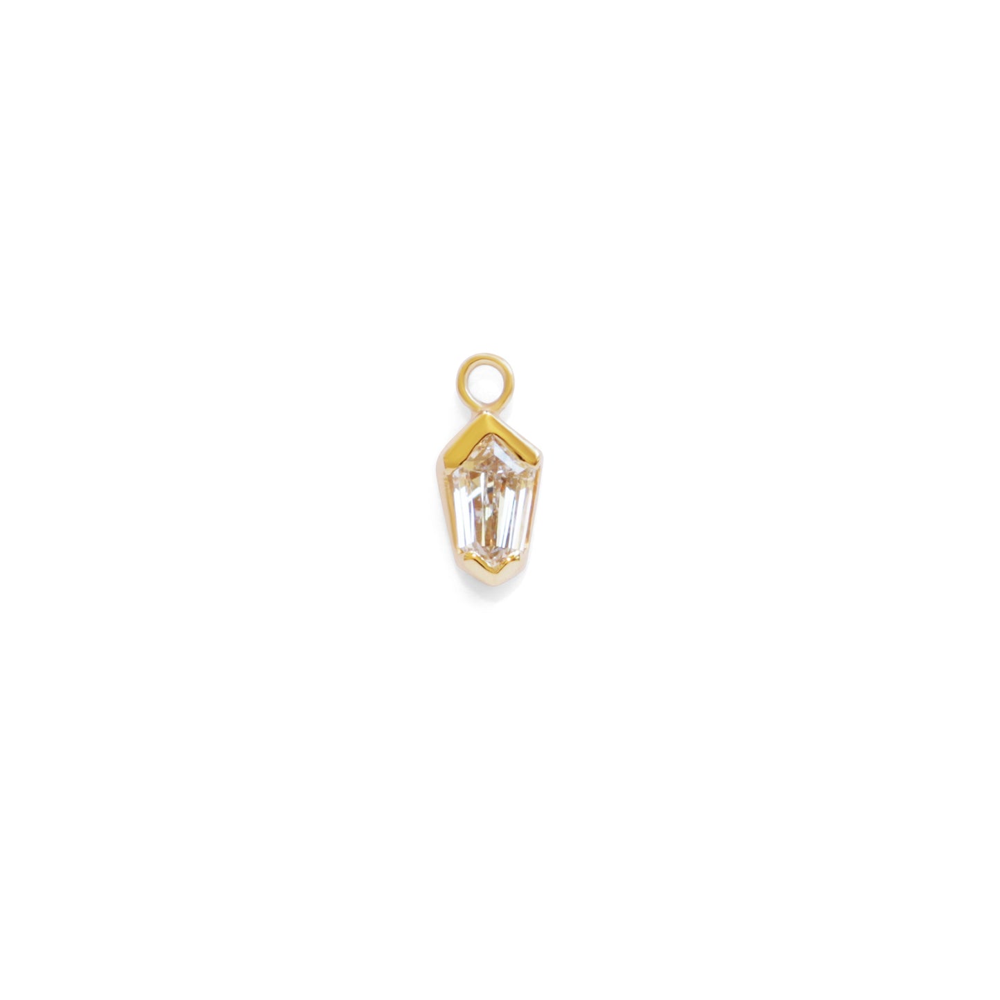 Split Bezel Charm / Shield Diamond - Goldpoint Studio - Greenpoint, Brooklyn - Fine Jewelry