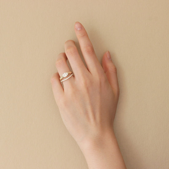 Soft Curve Flat Band / Diamonds - Goldpoint Studio - Greenpoint, Brooklyn - Fine Jewelry
