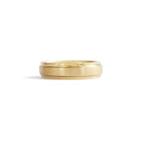 Front view of Cornice Flat Band Wide in 14k yellow gold